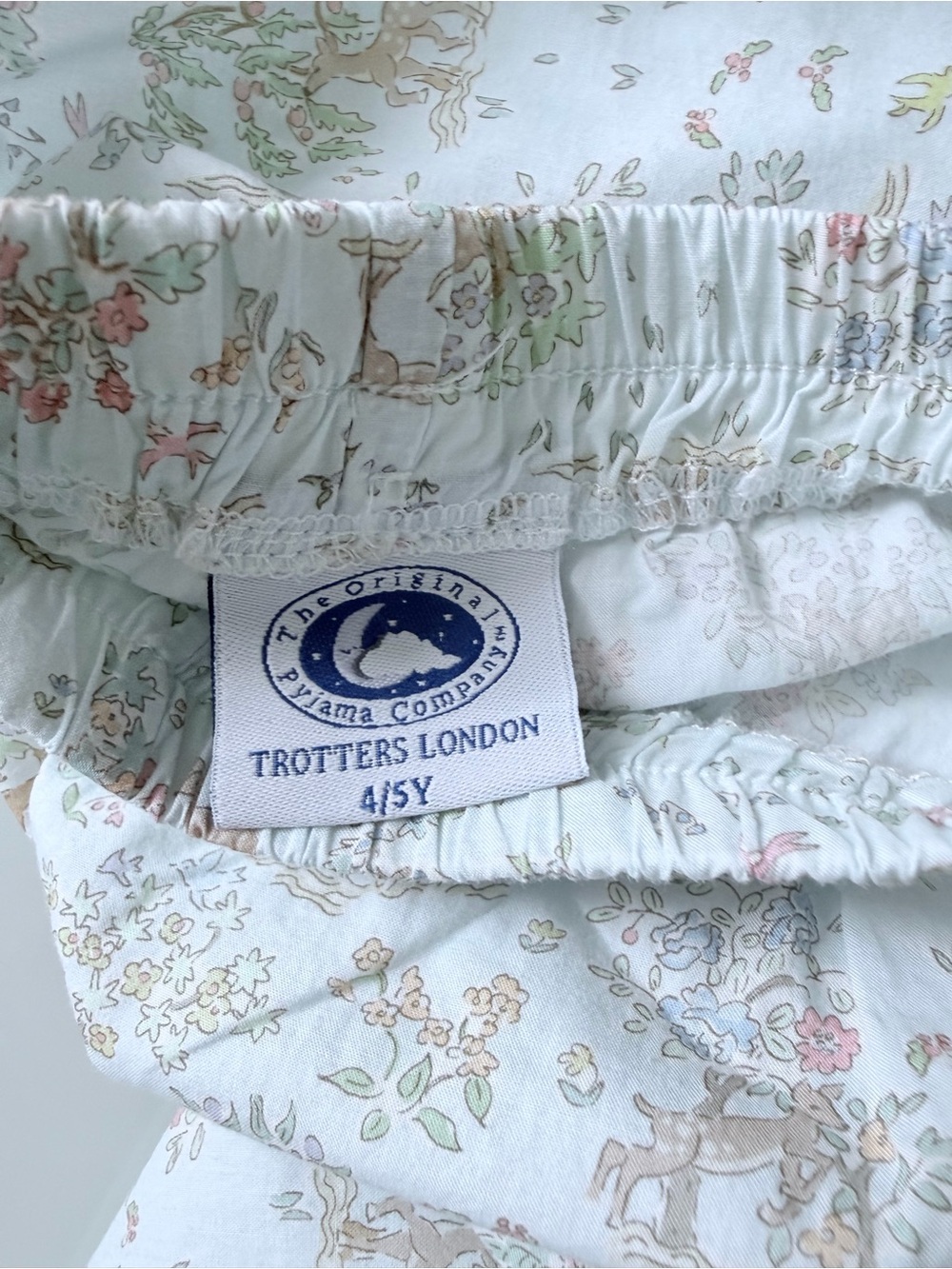 Trotters London Girls Floral Cream Pajama Set Sz 4/5 - Picture 9 of 12